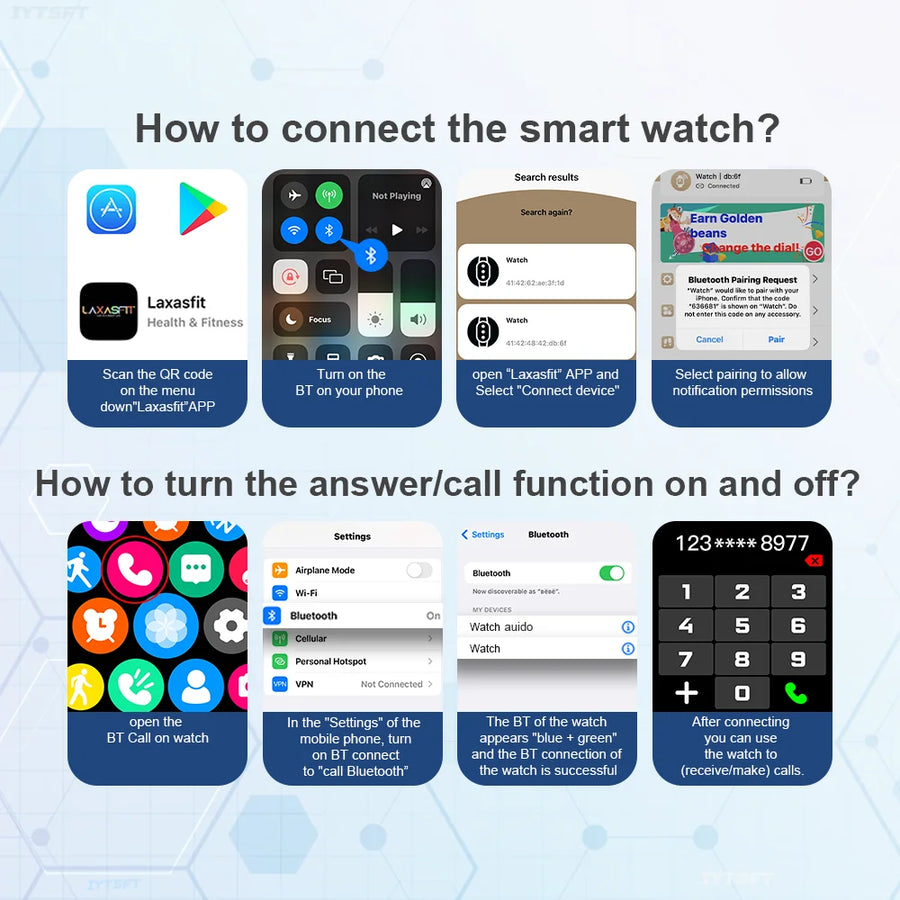 LAXASFIT™ 2.01’’ – Smartwatch Connectée Santé, Homme/Femme