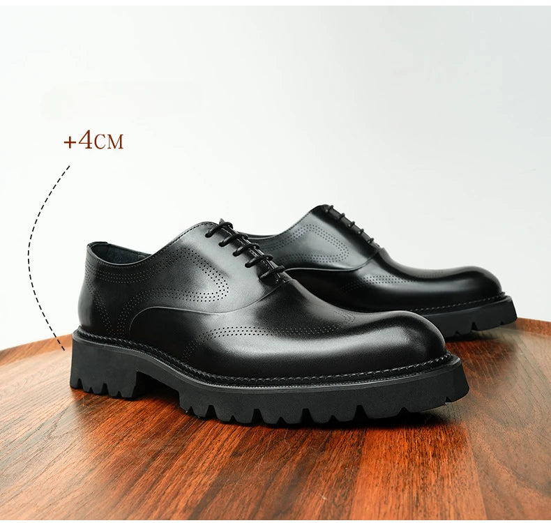 Oxford Classico – Men's Genuine Leather Shoes 4 cm British Elegance