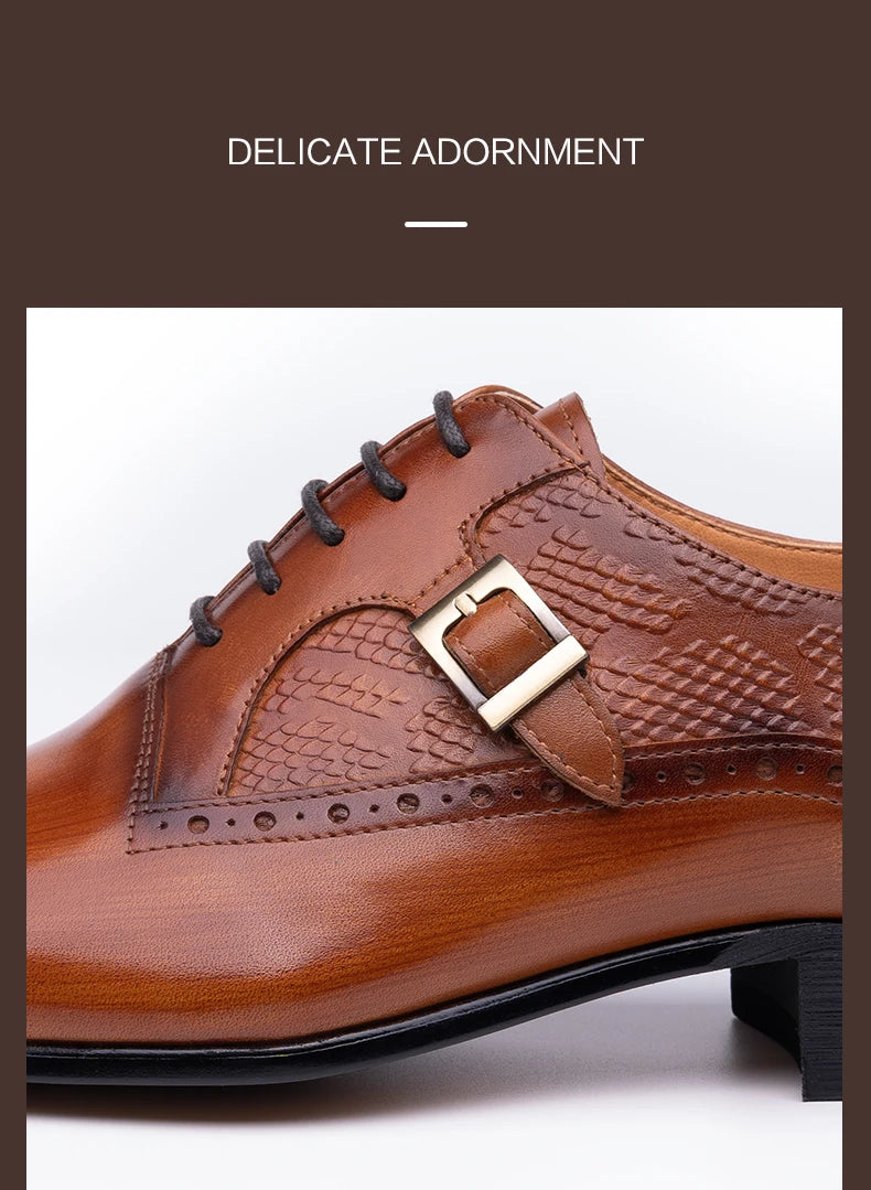 YAOLIDA Prestige Oxford – Men's Genuine Leather Wedding; Business Shoes