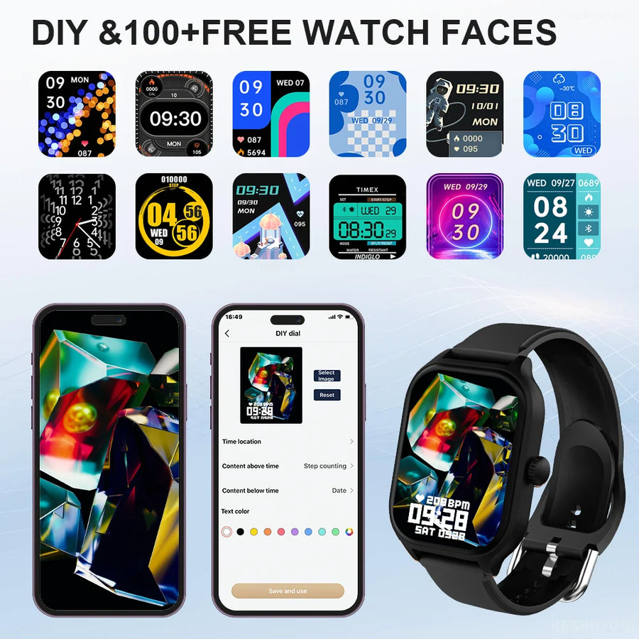 LAXASFIT™ 2.01’’ – Smartwatch Connectée Santé, Homme/Femme