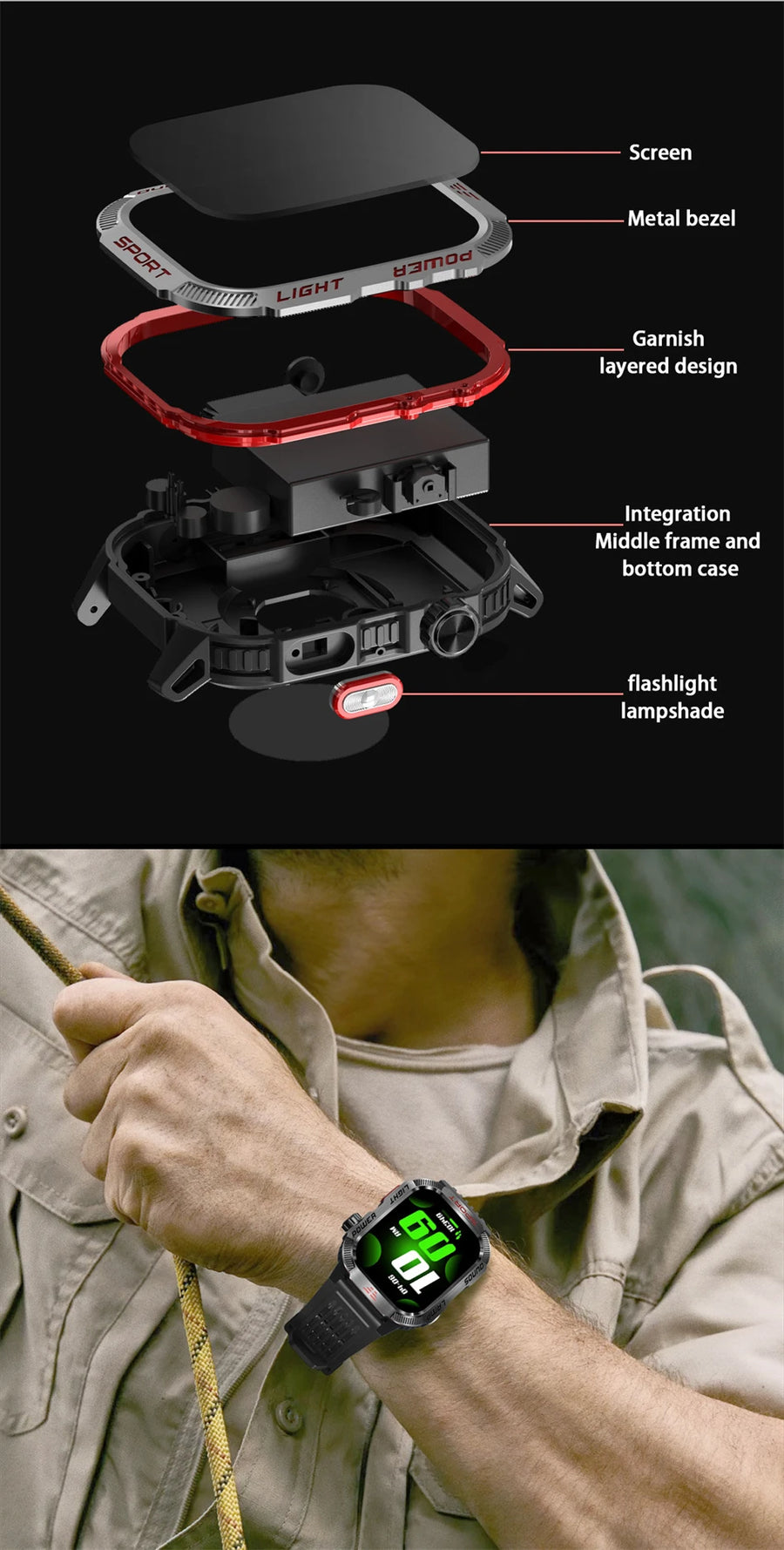 ChiBear Smartwatch Outdoor 2.01'' – Power & Adventure on the Wrist