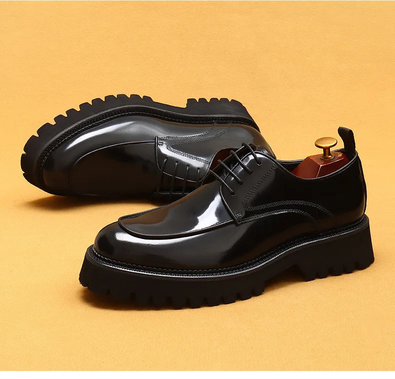 ASTON M. JAZZ – Men's Genuine Leather Oxford Shoes, Italian