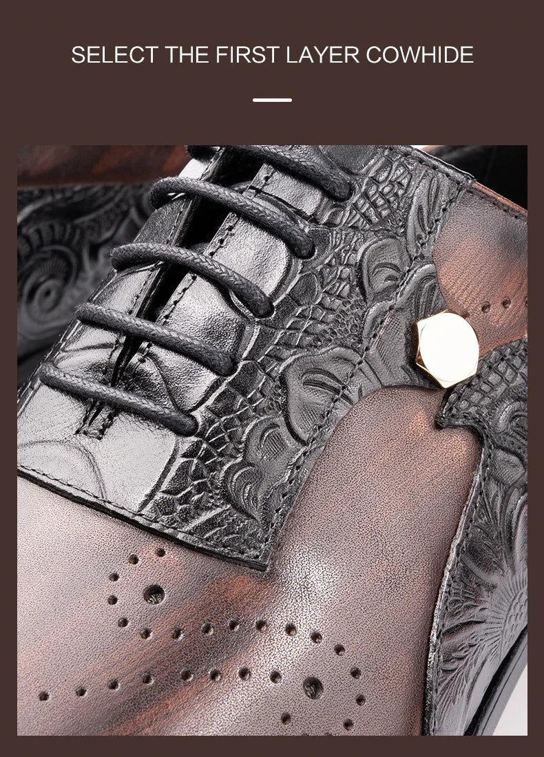 ASIMAYA Luxury Brogue – Genuine Leather Men's Shoes