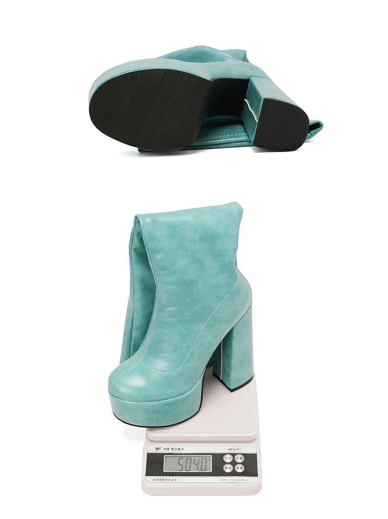 Bottes Femme Grande Taille à Talon Épais et Plateforme – FANAN AYY-A8-13 | Bottes Genou Élégantes &amp; Sexy Automne