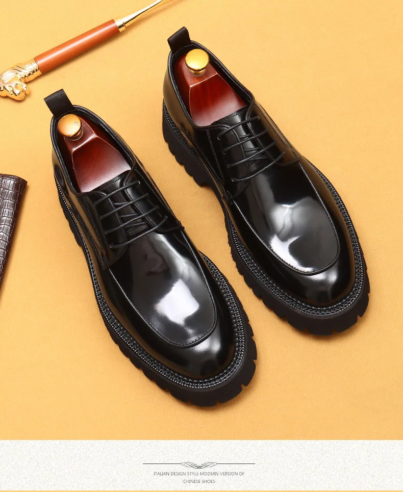 ASTON M. JAZZ – Men's Genuine Leather Oxford Shoes, Italian
