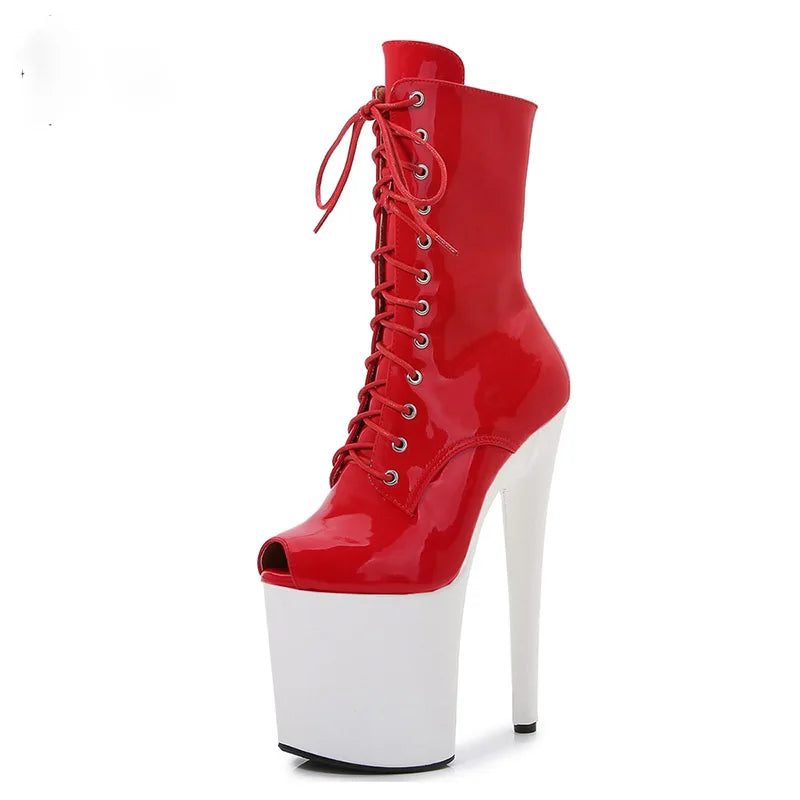 Boots d’été femme – Talon court, perforées et style Peep Toe