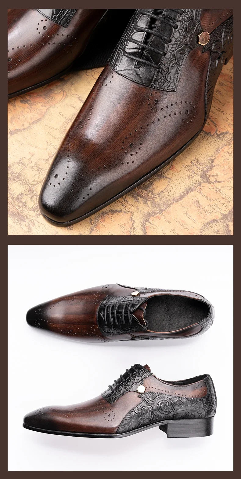 ASIMAYA Luxury Brogue – Genuine Leather Men's Shoes