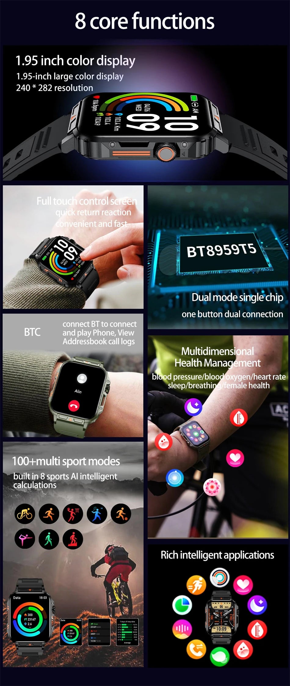 2024 1.95 TitanTalk™ – Montre Connectée Sport & Appels