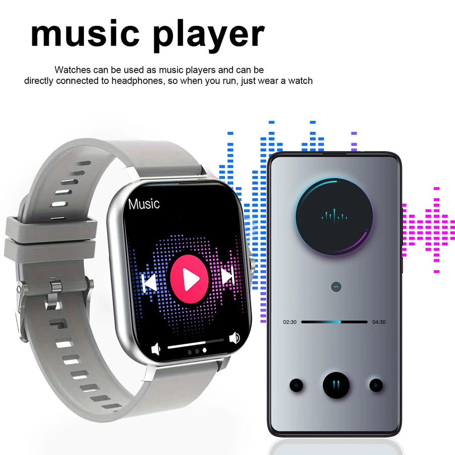 Montre connectée unisexe – Appels sans fil, notifications d’applications multiples, smartwatch sportive compatible iPhone et Android