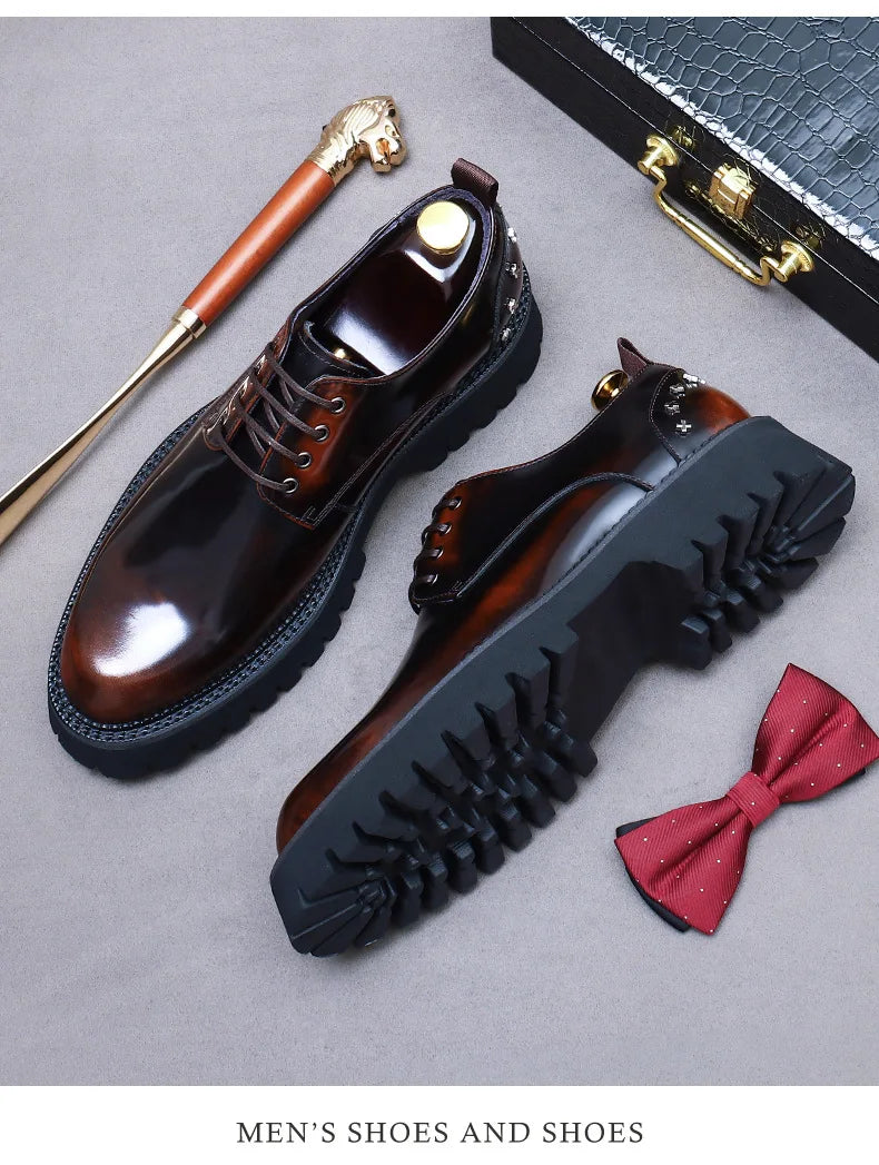 YETTIES Classic Derby – Men's Genuine Leather Shoes