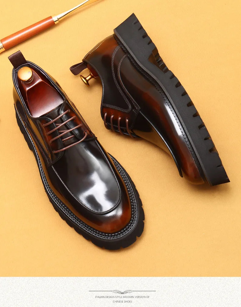 ASTON M. JAZZ – Men's Genuine Leather Oxford Shoes, Italian