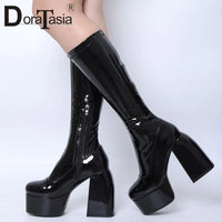 Bottes sexy femme – Grande taille 35-48, talon bloc et solide