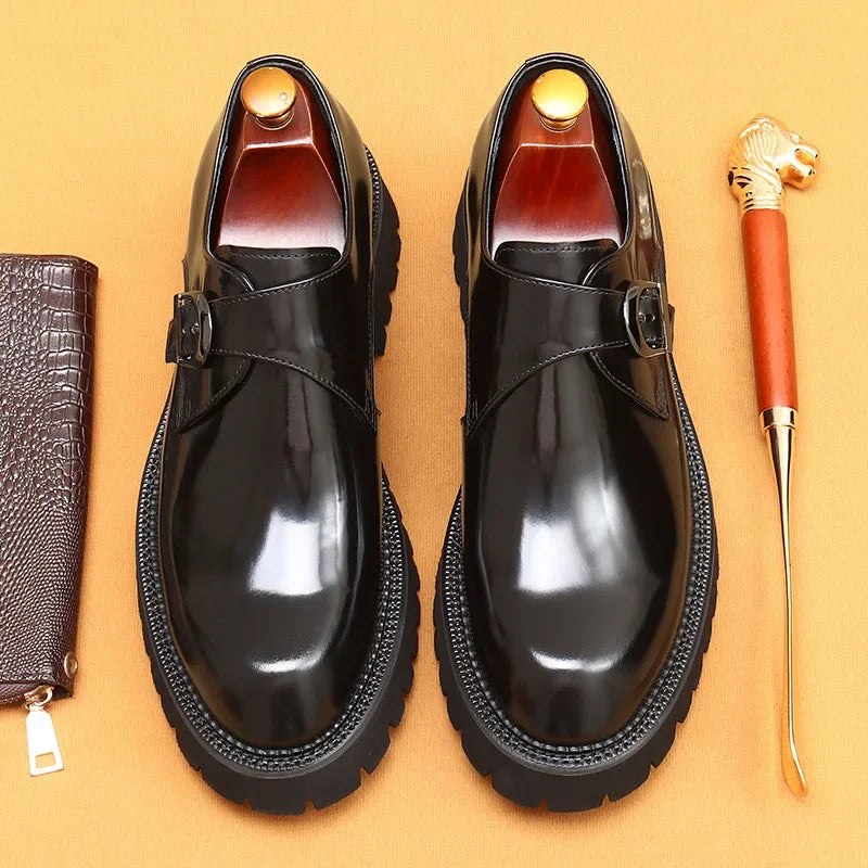 Luxury Italian Patent Leather Men's Oxford Shoes - Hand-Leather, Elegant & Comfortable Wedding & Business Shoes