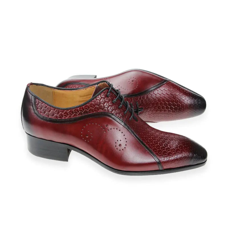 YOUYAZHUBU Men's Genuine Leather Oxford Shoes - Elegant and Breathable for Office, Wedding and Formal Occasions