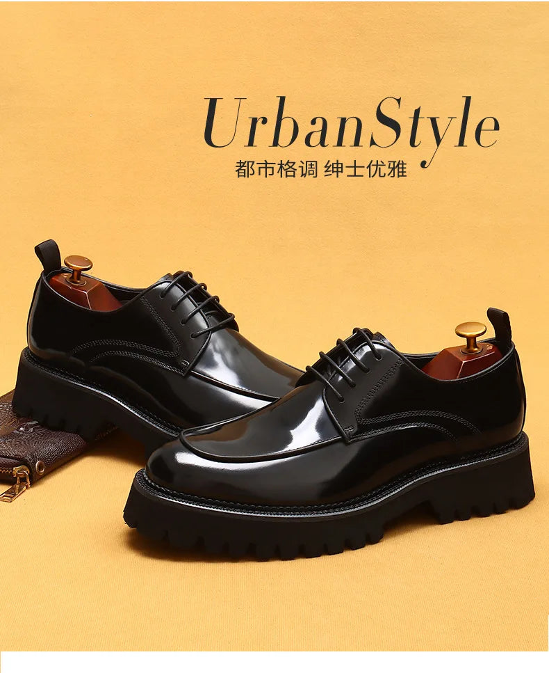 ASTON M. JAZZ – Men's Genuine Leather Oxford Shoes, Italian