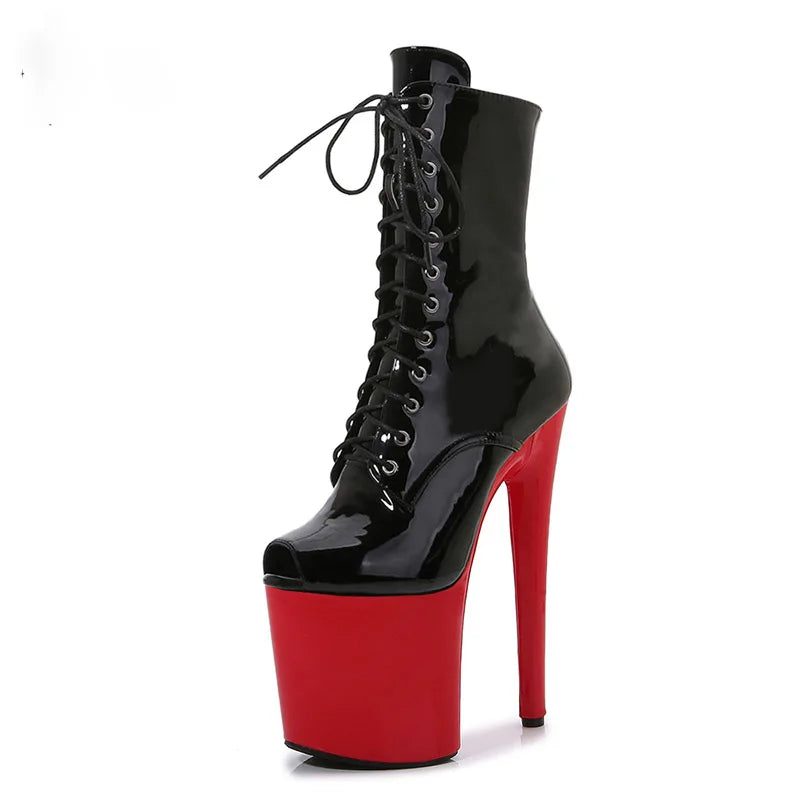 Boots d’été femme – Talon court, perforées et style Peep Toe