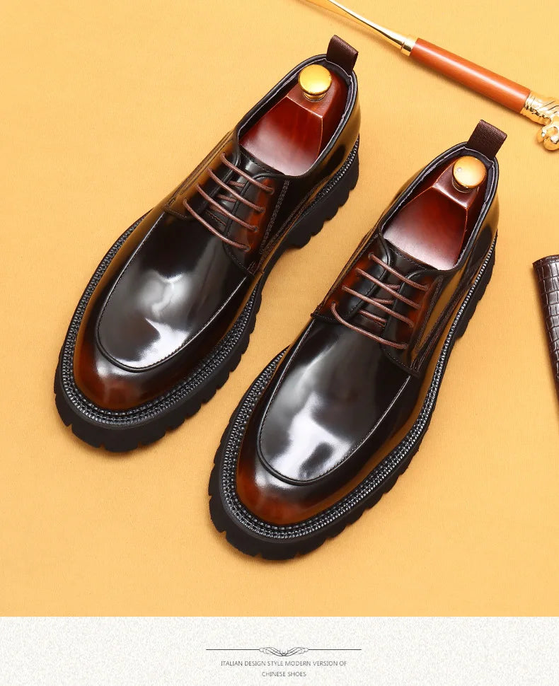 ASTON M. JAZZ – Men's Genuine Leather Oxford Shoes, Italian