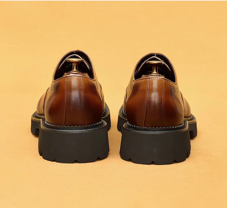 Oxford Classico – Men's Genuine Leather Shoes 4 cm British Elegance