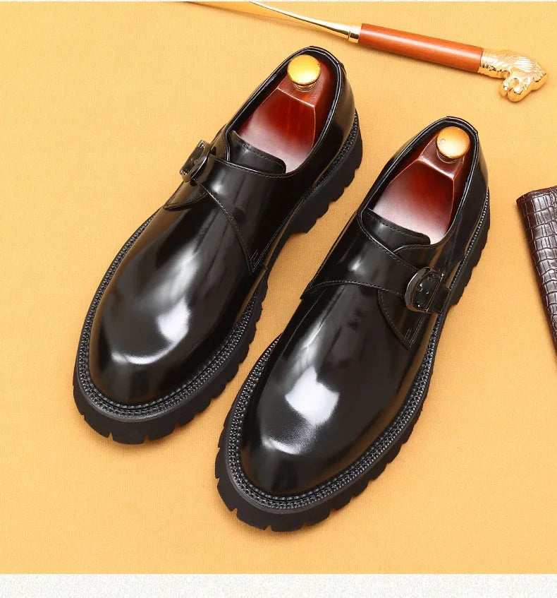 Luxury Italian Patent Leather Men's Oxford Shoes - Hand-Leather, Elegant & Comfortable Wedding & Business Shoes