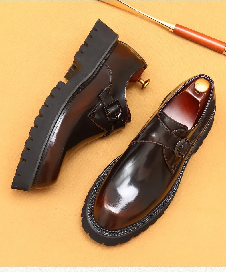 Luxury Italian Patent Leather Men's Oxford Shoes - Hand-Leather, Elegant & Comfortable Wedding & Business Shoes
