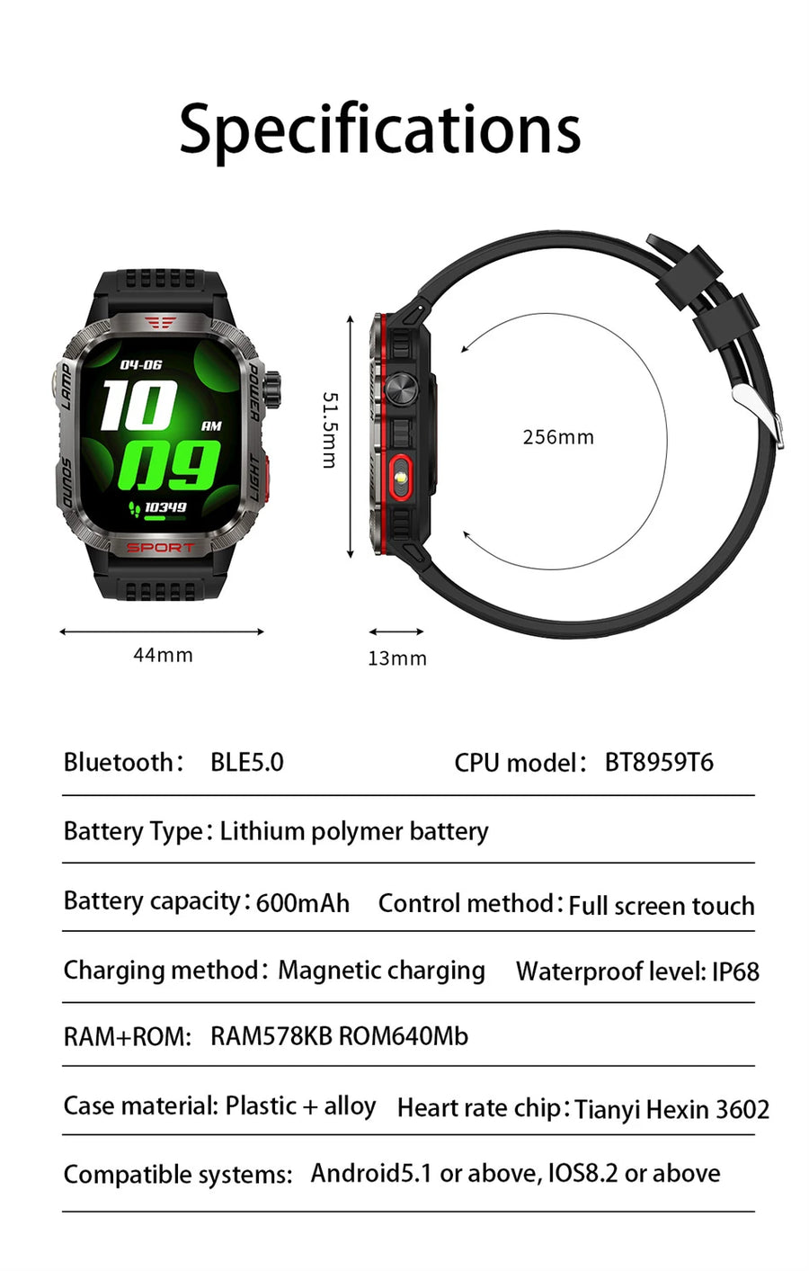 ChiBear Smartwatch Outdoor 2.01'' – Power & Adventure on the Wrist