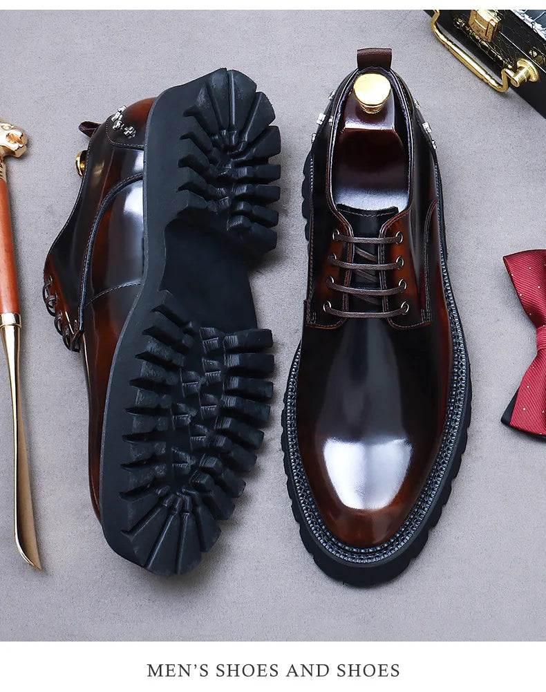 YETTIES Classic Derby – Men's Genuine Leather Shoes